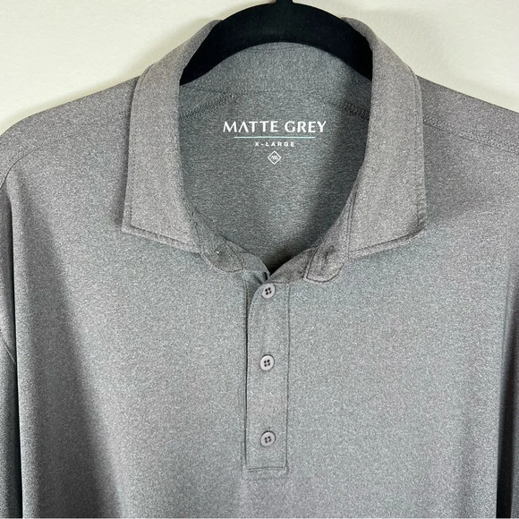 Haus of Grey Matte Grey Men's Golf Polo Shirt Gray Performance Athletic  Size XL - Picture 3 of 13